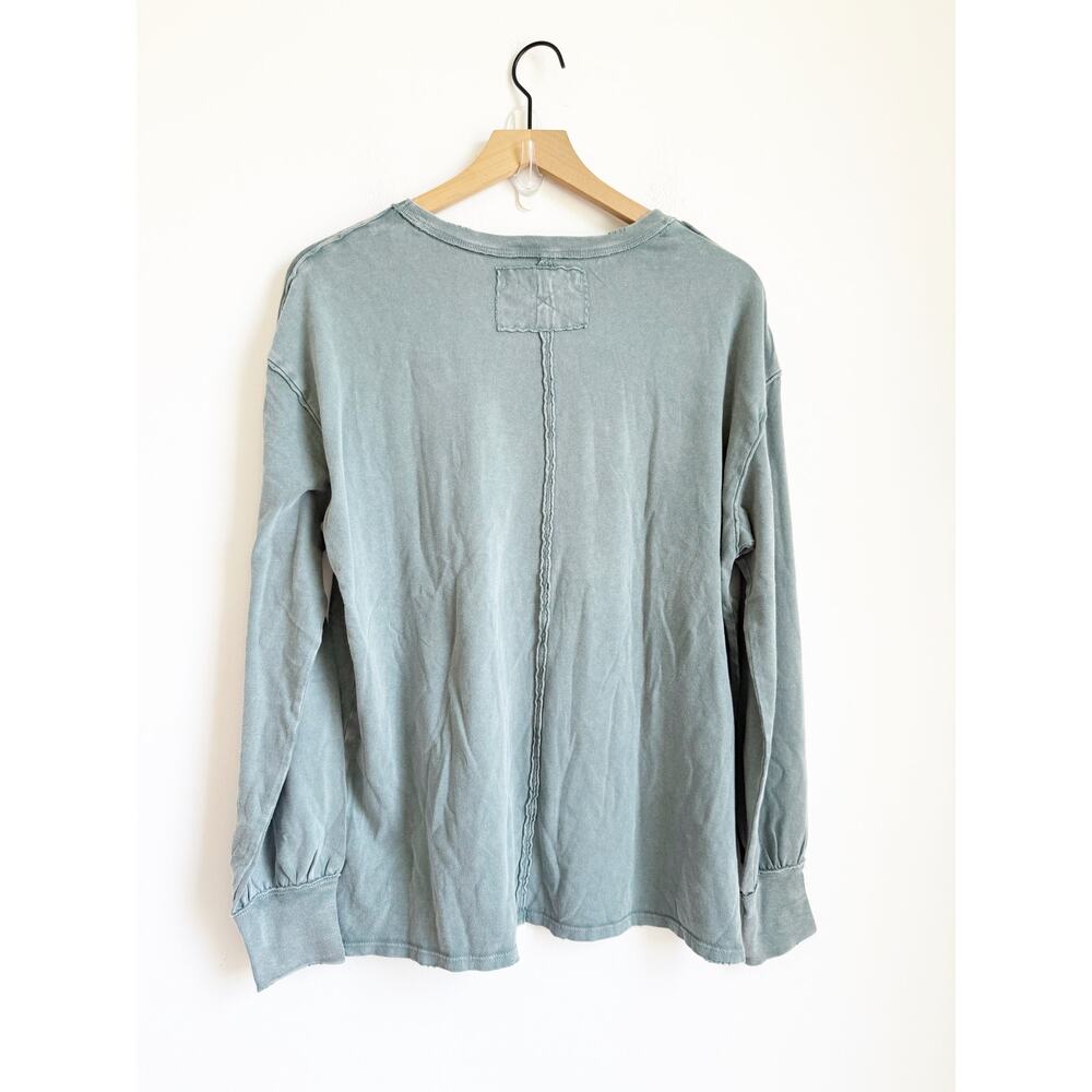 NEW Free People We The Free Fade Into You Long Sleeve Tee Shirt XS Green - Picture 4 of 4